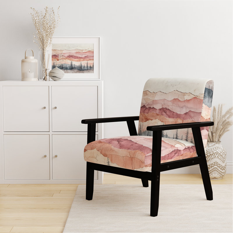 Chaise d'appoint Abstract Landscape, Black Square Arms