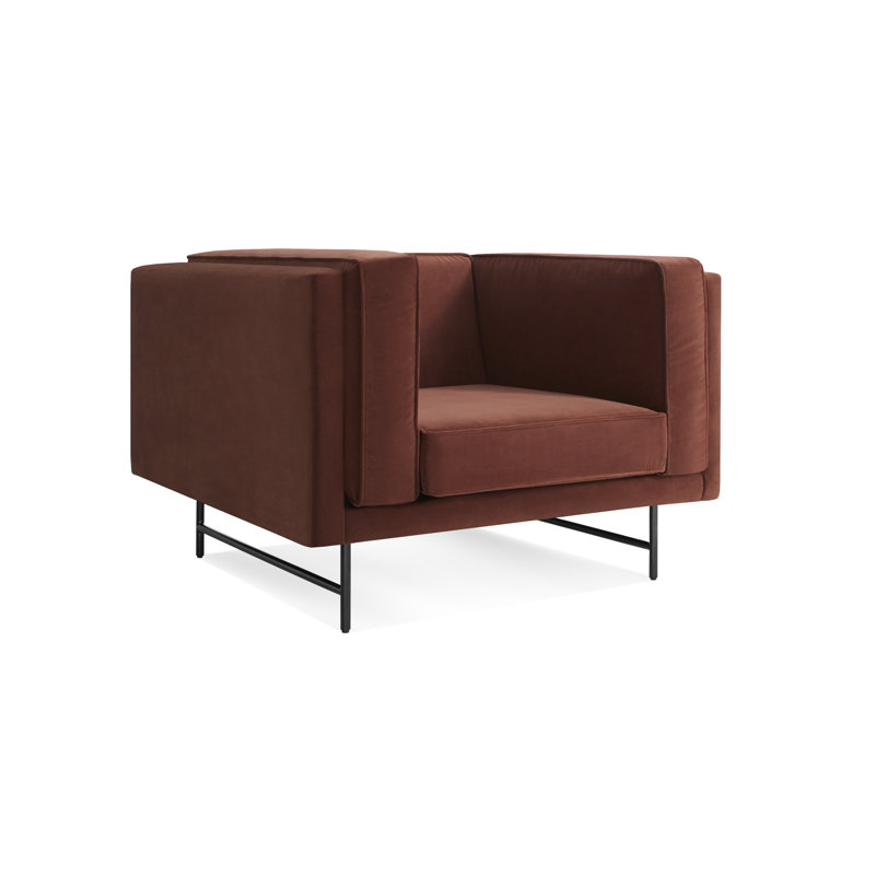 Bank Club Chair, Lava Polyester Blend, Antiqued Brass