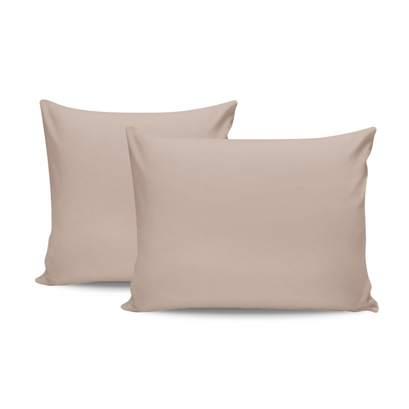 100% Cotton Ranforce Pillowcase Set (2 Pieces), Beige, 19.7 x 31.5 inches | Envelope Closure, 145 Thread Count, Soft and Durable | Machine Washable at 86°F, Perfect for Cozy Bedrooms and Elegant Decor
