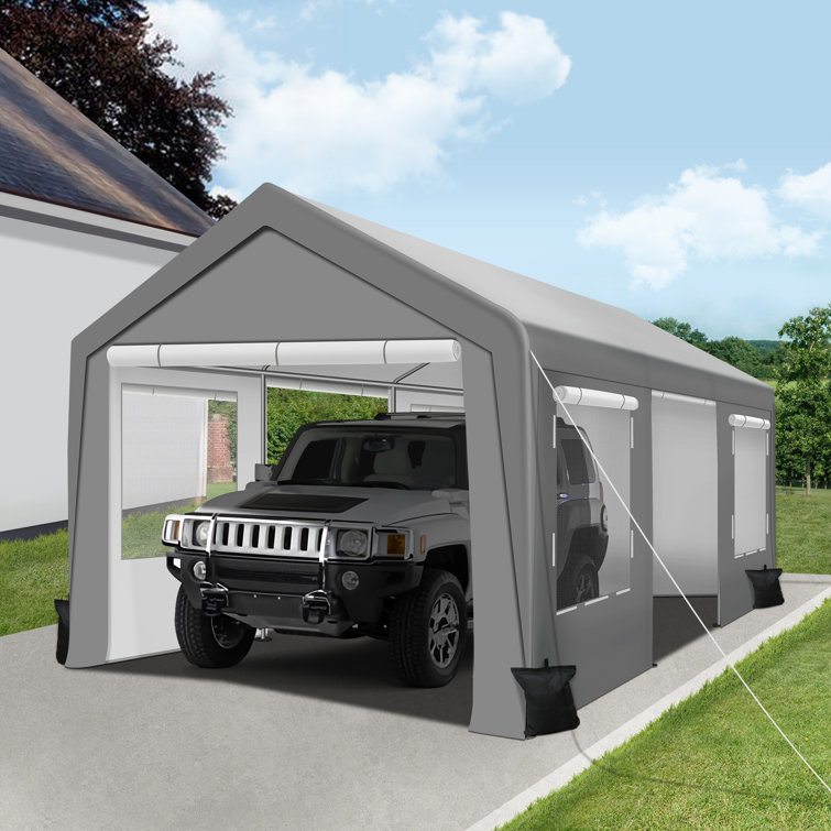 10 Ft. W x 15 Ft. D Carport with Galvanized Steel Roof