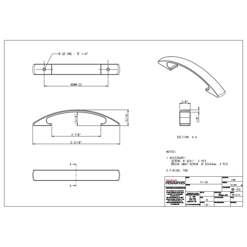 Strickland 3 3/4" Center to Center Arch Pull, Satin Nickel