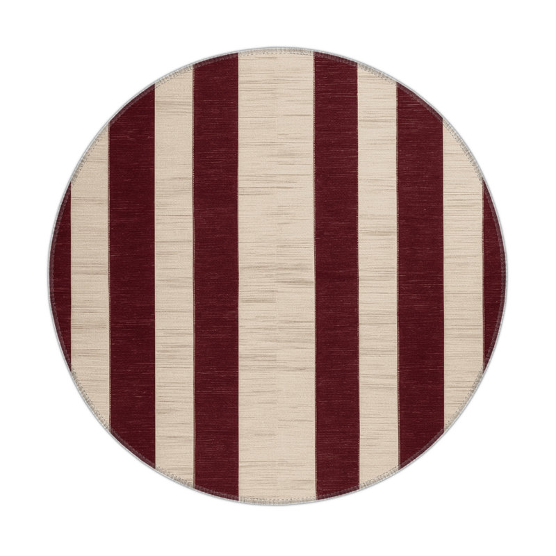 Checkered Beige Indoor and Outdoor Area Rug, Rectangle 5' x 7'