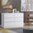 Carlton 6 Drawer Double Dresser - 3+3 Configuration, Scratch-Resistant, Handleless Design, Matte Finish. -39703027
