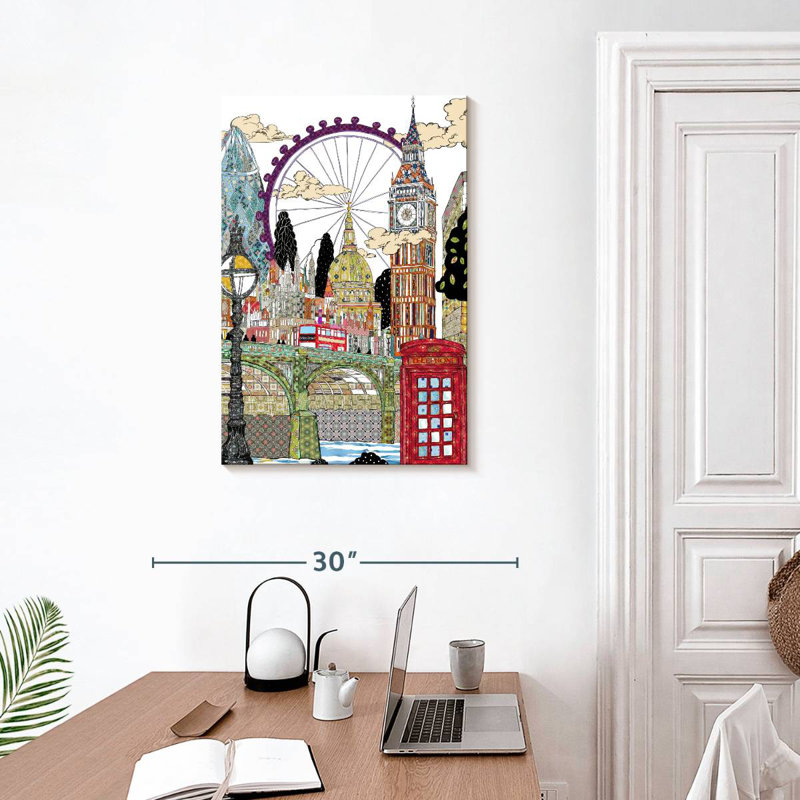 Aime Patchwork London, 30" H x 20" W