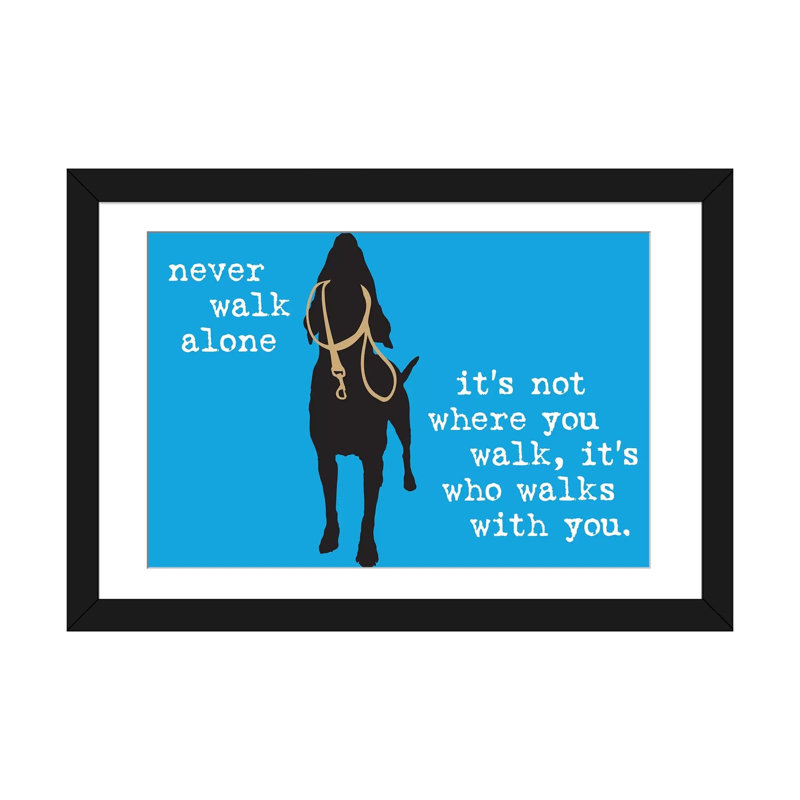 «Never Walk Alone I», impression sur toile, H 16 po x l 24 po x P 1 po, Papier d'art encadré noir, Blanc