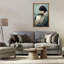 «Girl and Her Penguin», toile flottante encadrée par Paula Belle Flores-409152575-409152573