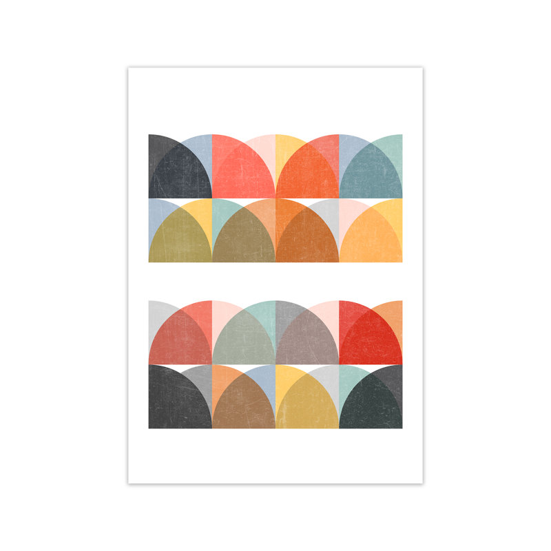 Scandinavian Colourful Geometric Original 2 - Print, No Frame, 84cm H x 59cm W x 1cm D