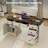 59" Farmhouse Computer Desk With Drawers & Power Outlets - Lockable File Cabinet, Rustic Wood Executive Desk-1348073725