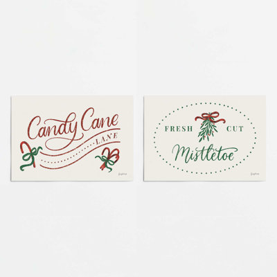 Candy Cane Lane set of 2 Art Prints