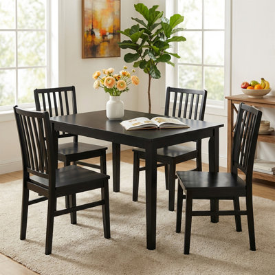 17.5'' H Solid Wood Side Chairs Modern Farmhouse Dinning Chairs Set of 4