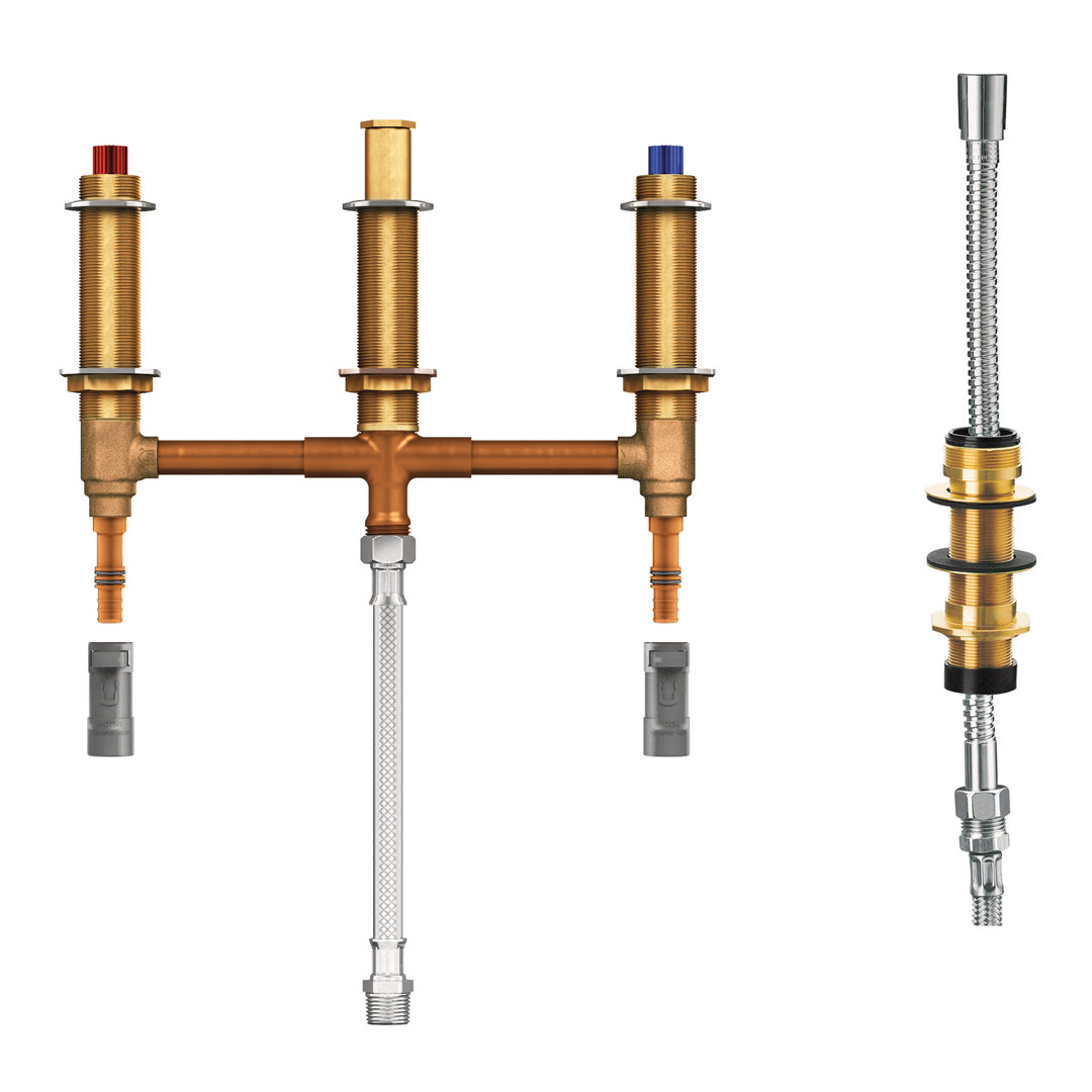 M-Pact Roman Tub Valve with Shower Diverter with 1/2" Pex and 1/2" CPVC Adapters Moen