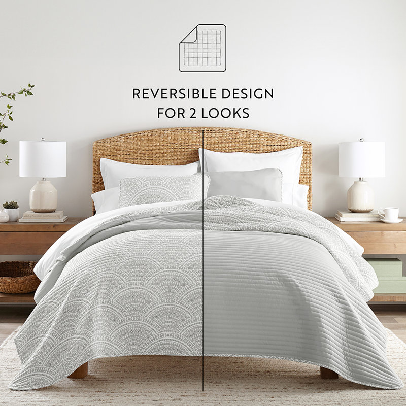 Becky Cameron Quilt, Light Gray, Full/Queen Quilt + 2 Standard Shams