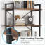 5-Tier Industrial Metal Bookshelf Unit Rustic Brown