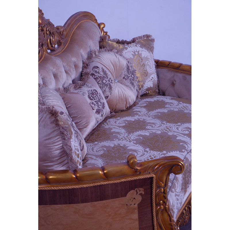 Maggiolini Upholstered 73'' Loveseat, Gold, beige, light brown, Brown