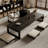 Black Solid Wood Rectangular Coffee Table-109011889