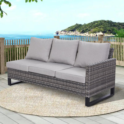 Deb 71.26'' Wide Straight Patio Sectional with Cushions