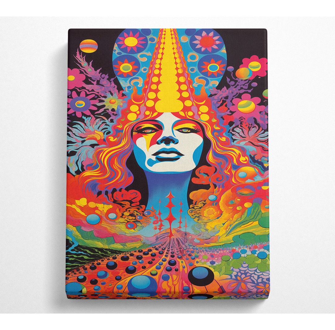 Groovy Acid Woman Canvas Kunstdruck