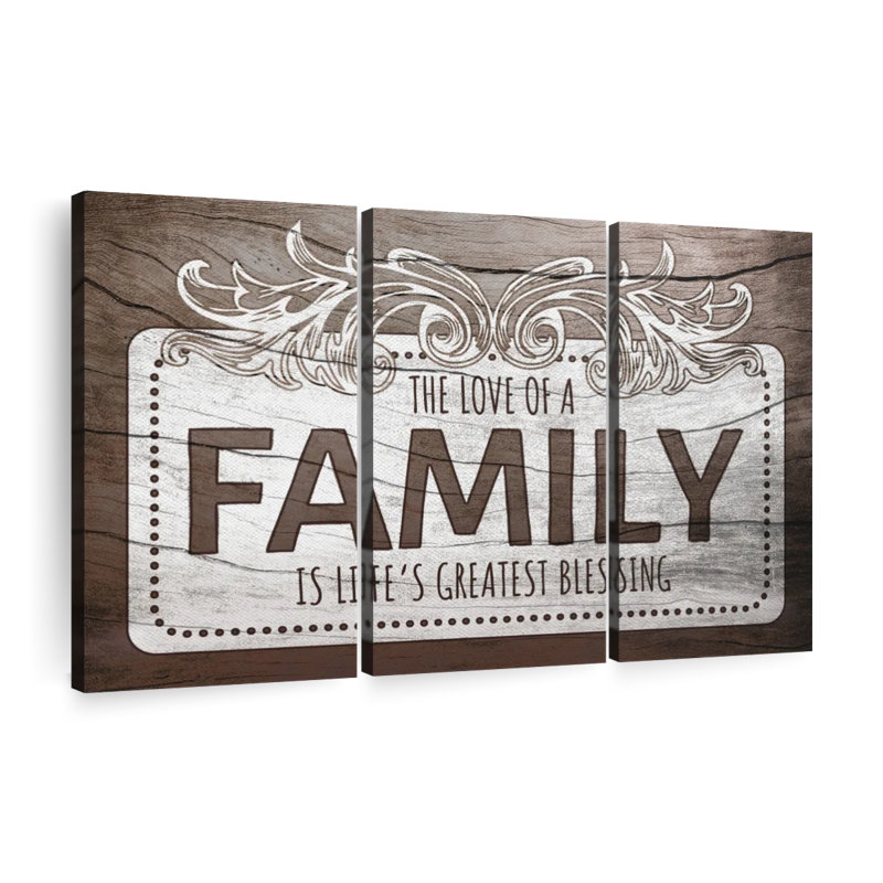 «Love Of A Family Quote II», reproduction sur toile, H 24 po x l 38 po x P 1,25 po