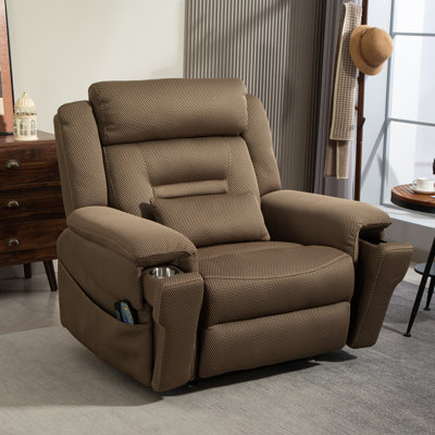 Extra-Wide Dual-Motor Power Lift Chair Lay Flat Recliner with Heat Massage, Wireless Charging, Cup holder, 400LBS