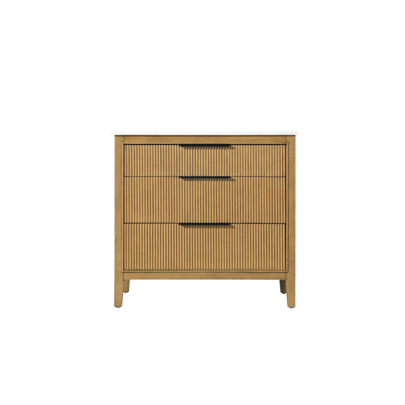 Meuble-lavabo simple 36 po en teck miel, Miel et teck, 36"
