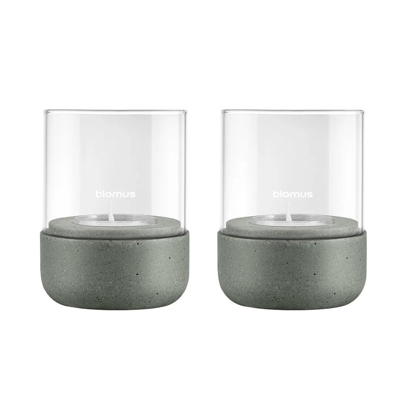 2 Piece Glass Set, 9.5 cm H x 7 cm W x 7 cm D, Green