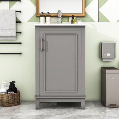 Bathroom Vanity Cabinet With Ceramic Basin