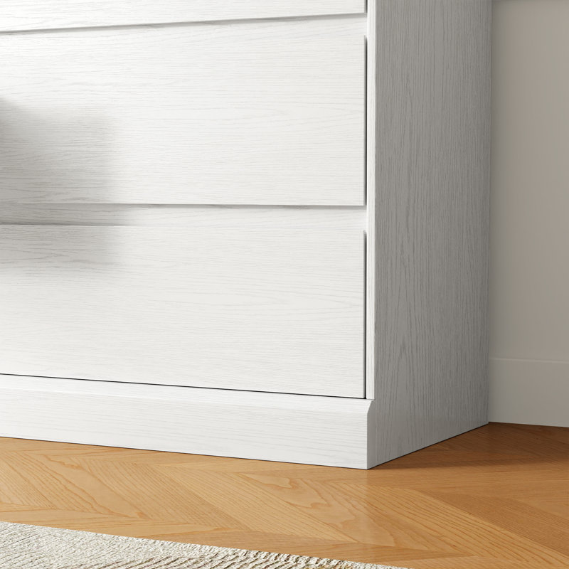 5 Drawer Bedroom Dresser 27.6" W Wood Modern Drawer Dresser (Set Of 2), White