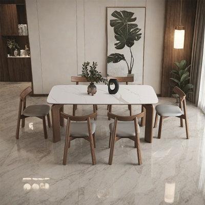Simple high-end rectangular dining table set