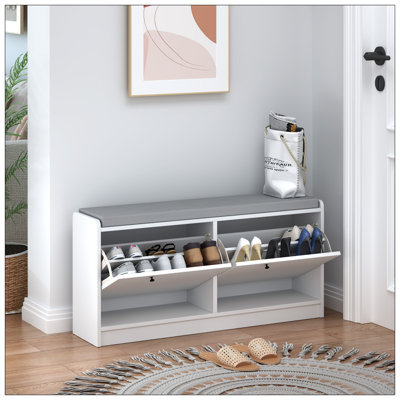 Banc de rangement pour chaussures, banc d'entrée avec rangement, banc à chaussures, armoire à chaussures pour le vestibule, étagère à chaussures, armoire à chaussures avec coussin pour l'entrée, couloir, salon, chambre à coucher