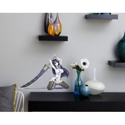 Anime Warrior Girl Decal Anime Warrior Girl Sticker Anime Warrior Girl Wall Decor