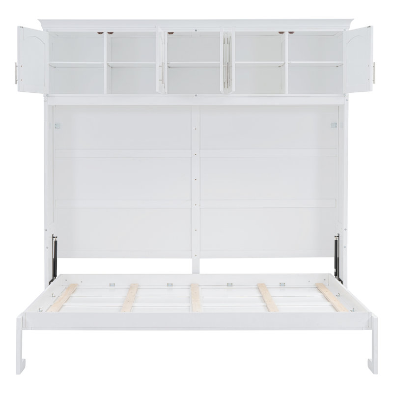 Lit escamotable double pleine grandeur avec armoires supérieures