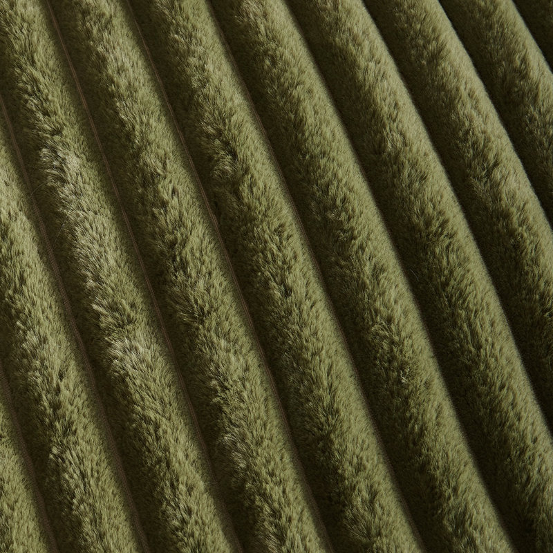 Ensemble de housse de couette rayé moelleux 3 pièces Nayoroom, Housse de couette grand et 2 taies d'oreiller stan, Vert