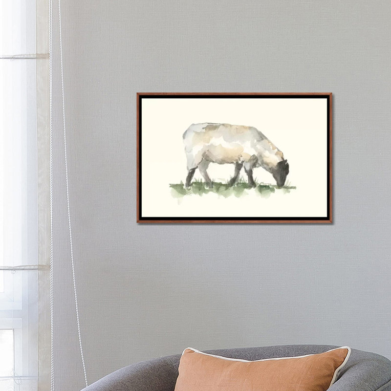 «Grazing Farm Animal III» par Ethan Harper - reproduction d'art, Pas de tapis, H 18 po x l 26 po x P 1,5 po
