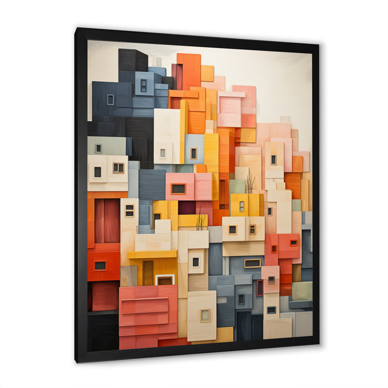 «Kyndall Constructivism», reproduction sur toile, Cadre photo noir, H 20 po x l 12 po x P 1 po