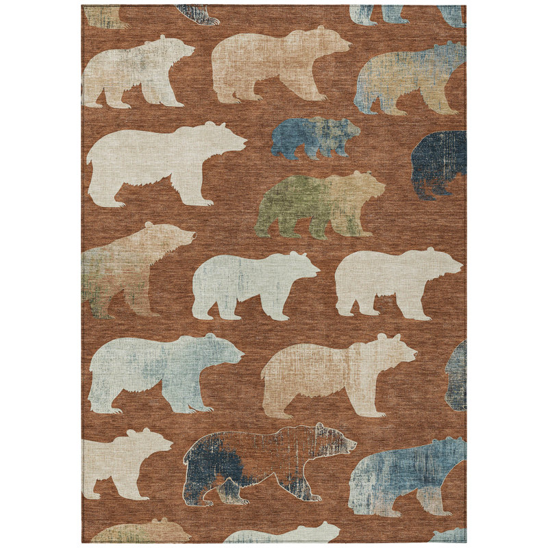 Machine Washable Indoor/Outdoor Adalaide ACN2338 Lodge Rug, Rectangle 8' x 10'