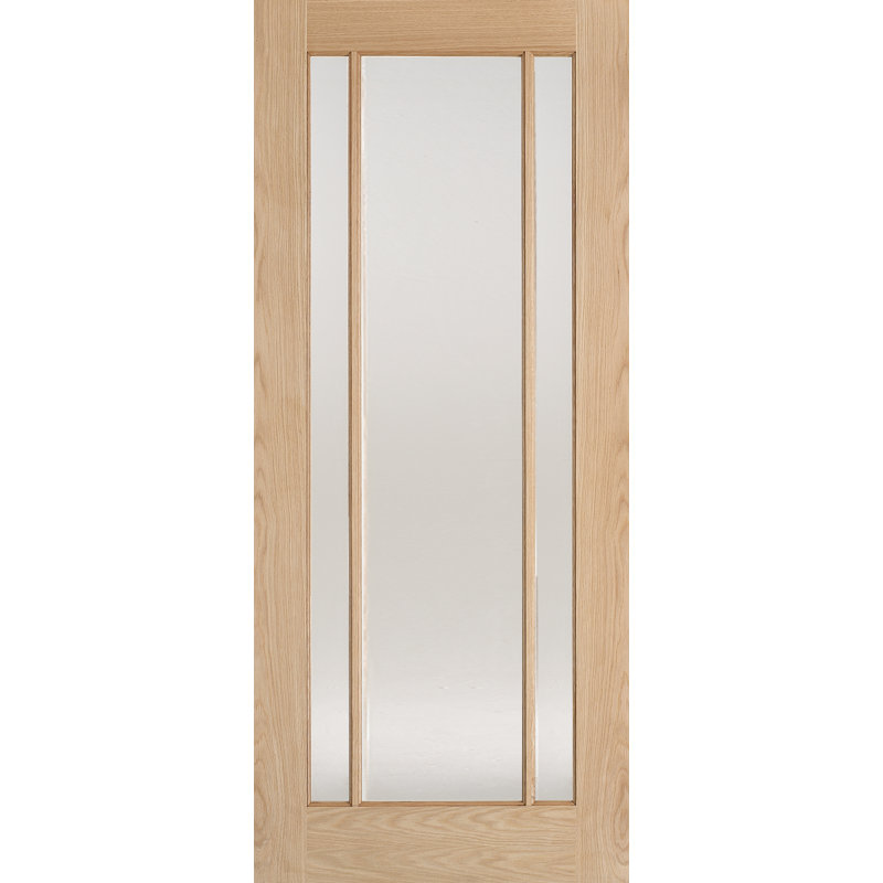 Lincoln Glazed Prefinished Oak Internal Door, 198.1cm H x 61cm W x 3.5cm D