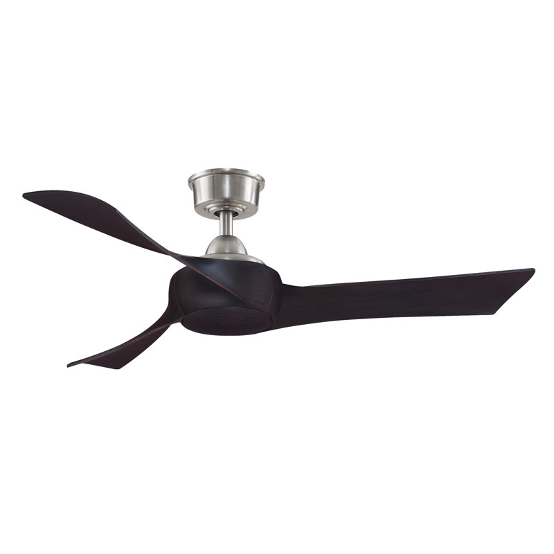 Wrap Custom 48 inch Indoor/Outdoor Ceiling Fan - Brushed Nickel with Dark Walnut blades, Dark Walnut, Brushed Nickel
