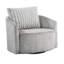 Fauteuil pivotant de 3 po de largeur en tissu chenille gris pour une assise confortable d'une hauteur de 24 po avec coussins de dossier