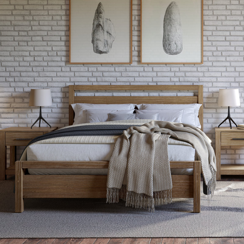 Loft Solid Wood Piece Bedroom Set, Weathered Pine