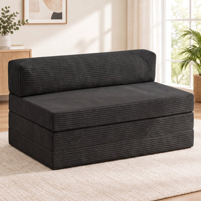 Folding Sofa Bed, Convertible Sleeper Chair With Pilow Foldable Matress, 2 In 1 Pull Out Loveseat Sofa Portable Fold Out Chair Bed Comfy Floor Couch Lounge For Living Room Bedroom,Beige