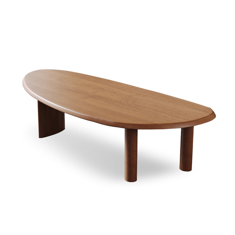Free form Solid Wood Dining Table, 29.53"H x 86.61"L x 35.43"W, Brown