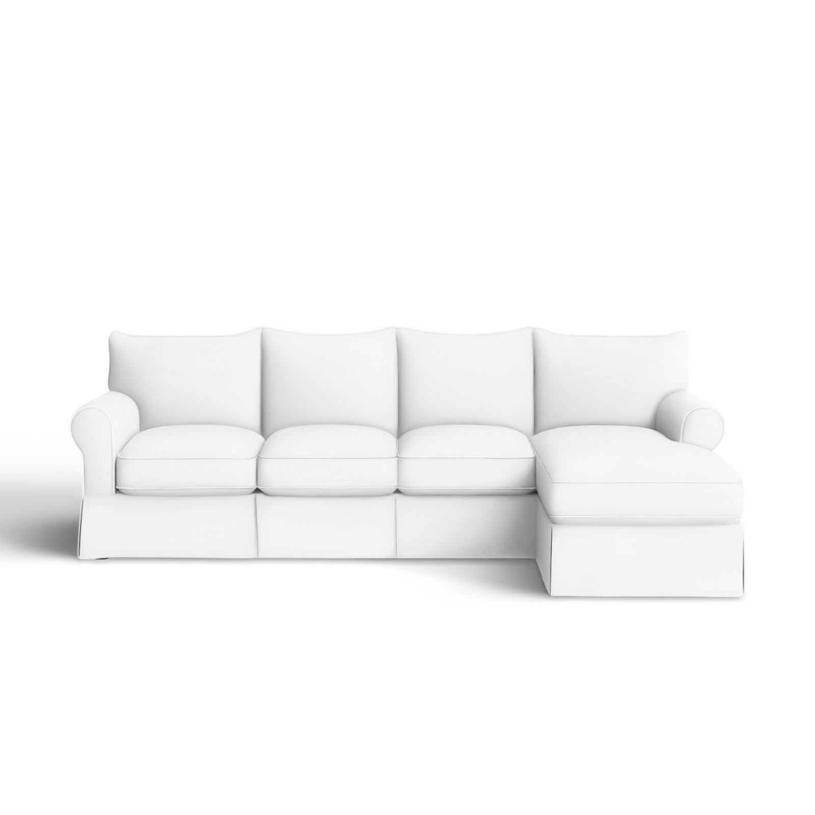 Amari Slipcovered Sectional with Sleeper Sofa, Right Hand Facing, Bella Hunter Performance Velvet
