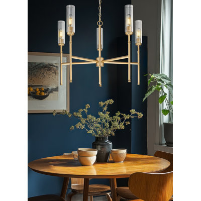 Granton Modern Gold 5 Light Chandelier