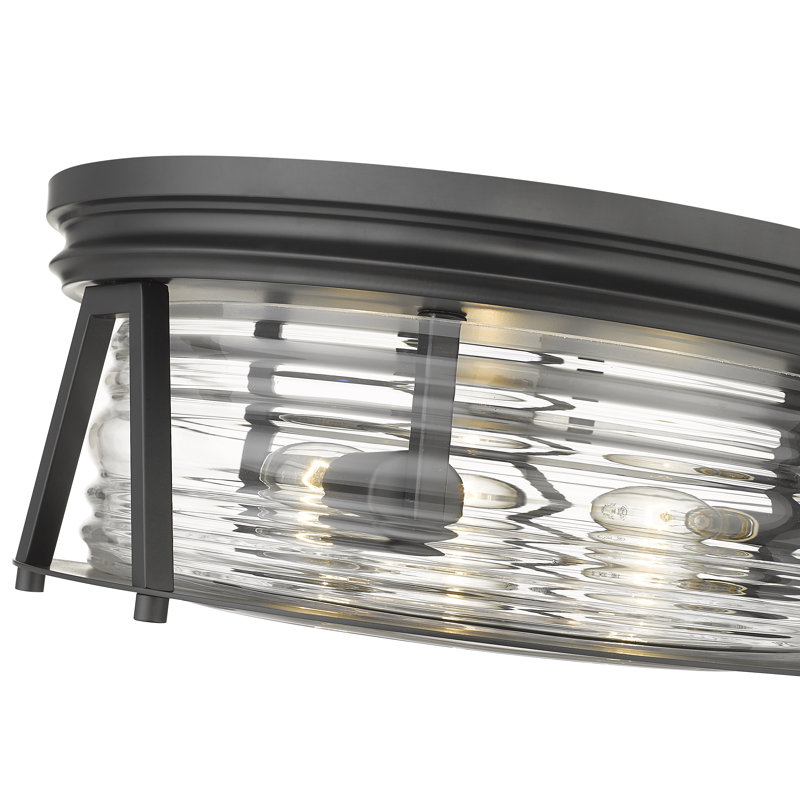 Plafonnier encastré 3 lumières 16 po Smithies, Noir mat