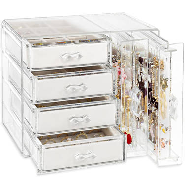 Jewelry Storage Box Earring Organizer Box Dustproof Stackable