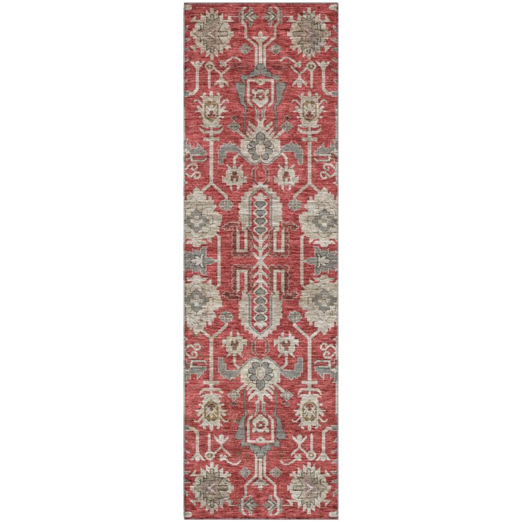 Premium Machine Washable Prisco Red Rug