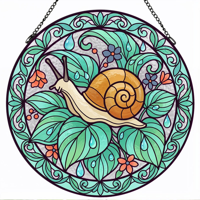 Panneau de vitrail de jardin Snail H 12 po, H 12 po