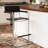 Modern Stainless Steel  Frame Bar Stool With Black Faux Leather Seat And Armrests-769486176