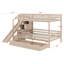 Structure de lit superposé polyvalente avec glissade, escalier de rangement et 2 tiroirs-132950337
