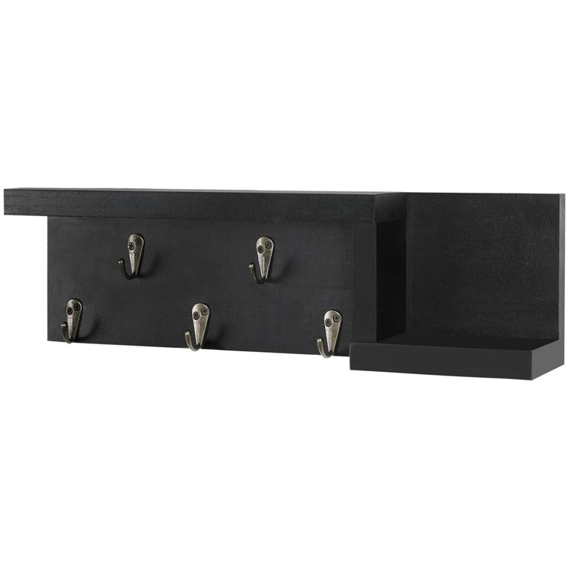 Dedorah Wall Organizer with Key Hooks, Black